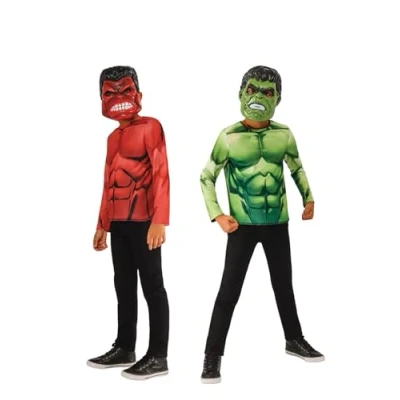 Afbeelding van Rubie&#039;s Marvel Hulk Superheldenkostuum voor kinderen, omkeerbaar, maat 5 6 jaar