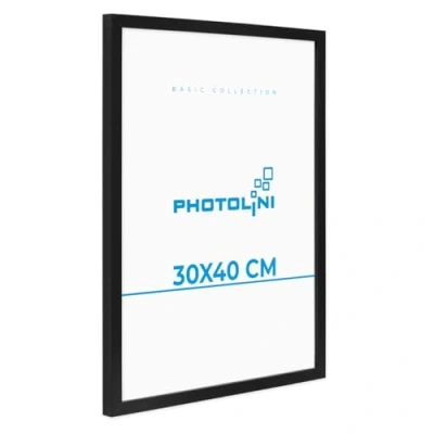 Afbeelding van PHOTOLINI Fotolijst 20x20 cm modern zwart MDF met acrylglas/portretframe/wissellijst