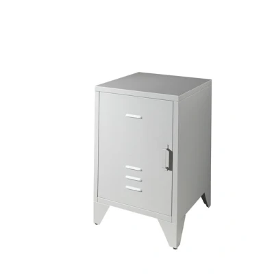 Image de table de nuit Bronxx grise Gris Métal Vipack