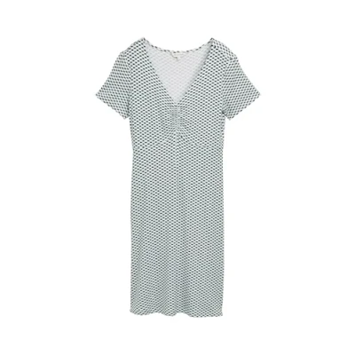Image de TOM TAILOR Robe pour femme, 38005 Tile vert et blanc minimal, 46