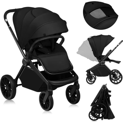 Afbeelding van Lionelo Mika Plus Kinderwagen All Terrain Wielen Lichtgewicht Verstelbare Zitting XXL Kap met UPF 50+ Compact Opvouwbaar Inclusief Accessoires