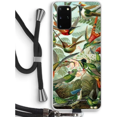 Afbeelding van Case Company® hoesje met Koord geschikt voor Samsung Galaxy S20 Plus Haeckel Trochilidae Telefoonhoesje Zwart Bescherming aan alle Kanten en Over de Schermrand
