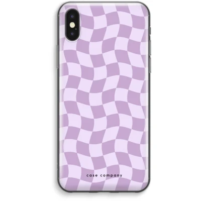 Afbeelding van Case Company® hoesje geschikt voor iPhone XS Max Grid Paars Soft Cover Telefoonhoesje Bescherming aan alle Kanten en Schermrand