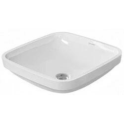 Afbeelding van Duravit DuraStyle inbouwwastafel met overloop zonder kraangat 37x37cm wit Minimalistisch design