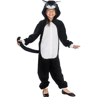 Afbeelding van FUNIDELIA Katten kostuum onesie voor kinderen Maat: 107 113 cm