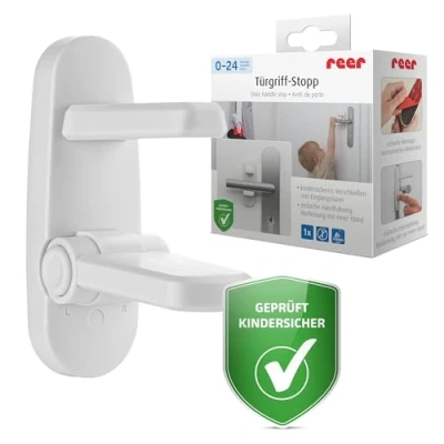 Afbeelding van deurkrukstop, kinderbeveiliging voor appartements en toegangsdeuren, deurklinkbescherming, deurkrukbuffer, deurstopper