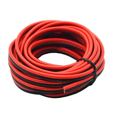Afbeelding van 14 AWG siliconen elektrische draad 20 meter [zwart 10 m rood m] 2 aderige parallelle kabellijn zachte en flexibele zuurstofvrije draadverbinding 2,1 mm² TUOFENG