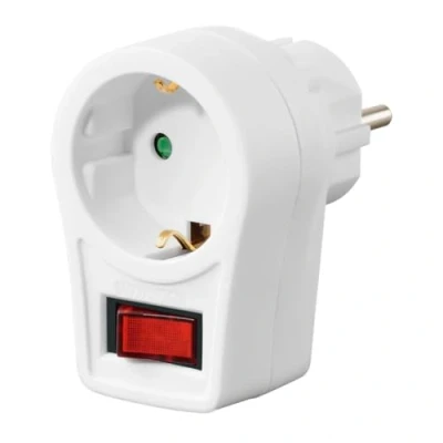 Afbeelding van Hama Stopcontactadapter Geaard Stopcontact Schakelaar Wit