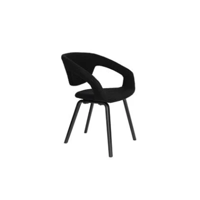 Afbeelding van Zuiver Flexback Eetkamerstoelen met armleuning Zwart Set van 2