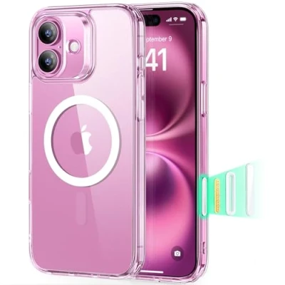 Afbeelding van ESR Beschermhoes voor iPhone 16 met opnameknop camerabediening, compatibel MagSafe, schokbestendige bescherming van militaire kwaliteit, magnetische telefoonhoes, transparant