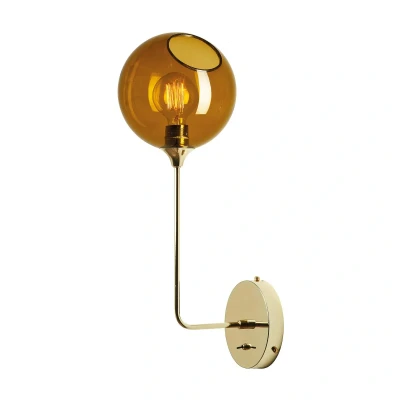 Afbeelding van Ballroom wandlamp lang, amber, glas, mondgeblazen