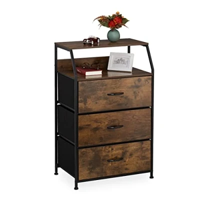 Afbeelding van Relaxdays Ladekast 3 lades dressoir industrieel design opbergkast slaapkamer halkast