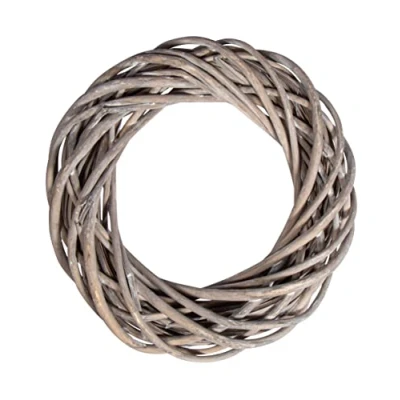 Afbeelding van Rayher Hobby 65392561 wilgenkrans zilvergrijs, afgeveegd, 25 cm diameter, hoogte 6 cm, tafelkrans, adventskrans, deurkrans, natuurkrans, wandkrans