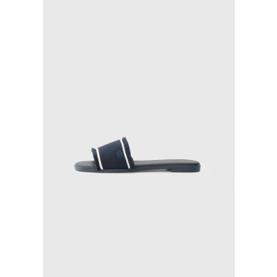 Afbeelding van Tommy Hilfiger Fringe Canvas Flat Sandal Fw0fw08908 Platte damessandalen, Ruimte Blauw, 36 EU