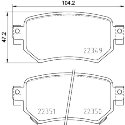 Afbeelding van HELLA 8DB 355 025 561 Remblokkenset Met akoestische slijtagewaarschuwing MAZDA: 6 Estate, Saloon, Box Body / Estate