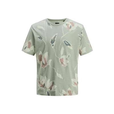Afbeelding van Jack &amp; Jones Premium ALL OVER Print Rundhals Tshirt print, Heren, Maat: Small, Aqua gray
