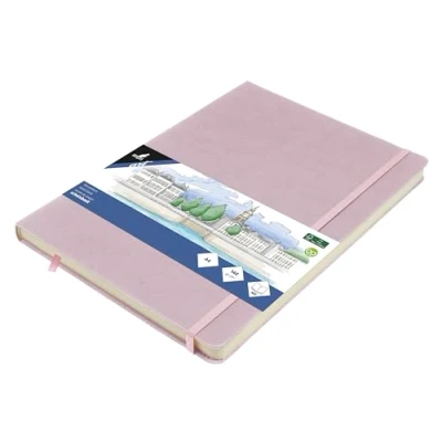 Afbeelding van Kangaro schetsboek A4 violet PU hardcover met elastiek en lint K 861243