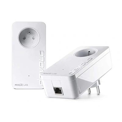 Afbeelding van devolo Magic 1 LAN: Powerline Starter Kit voor betrouwbaar internet in het hele huis via elektrische circuit, ideaal thuiswerken, Franse stopcontacten