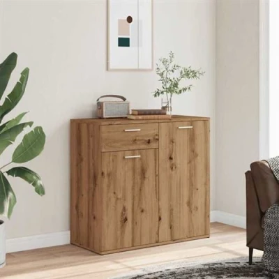 Afbeelding van vidaXL Dressoir 80x36x75 cm bewerkt hout artisanaal eikenkleur