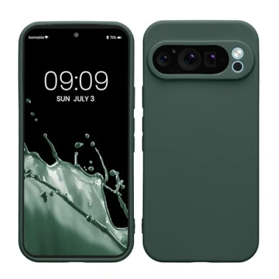 Afbeelding van kwmobile telefoonhoesje geschikt voor Google Pixel 9 Pro Hoesje smartphone Precisie camera uitsnede In mosgroen