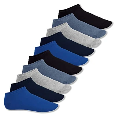 Afbeelding van Footstar SNEAK IT 10 stuks korte sokken voor dames en heren, Jeans tinten