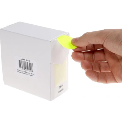 Afbeelding van Etiket Rillprint 35mm 500st op rol fluor geel