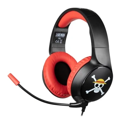 Image de Konix One Piece Casque gaming circum aural filaire PC, PS5, Switch 2, Xbox Series XS Microphone Câble 1,5 m Prise Jack 3,5 mm Motif Luffy