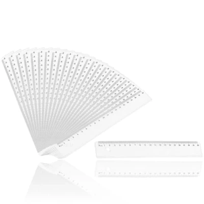 Afbeelding van D.RECT 24 stuks linialen 20 cm kunststof transparant voor school, kantoor, thuis