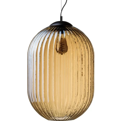 Afbeelding van ETH Hanglamp Glamm L 40 cm Ribbel Glass / Amber