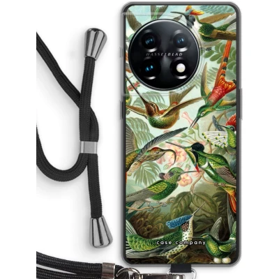 Afbeelding van Case Company® hoesje met Koord geschikt voor OnePlus 11 Haeckel Trochilidae Telefoonhoesje Zwart Bescherming aan alle Kanten en Over de Schermrand