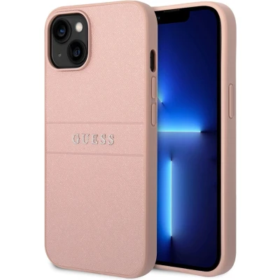 Afbeelding van Guess Saffiano Back Case Geschikt voor Apple iPhone 14 Plus (6.7&quot;) Roze