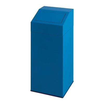 Afbeelding van Afvalbak met pushdeksel 45 ltr blauw