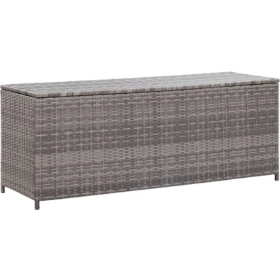 Afbeelding van Tuinbox 120x50x60 cm poly rattan grijs