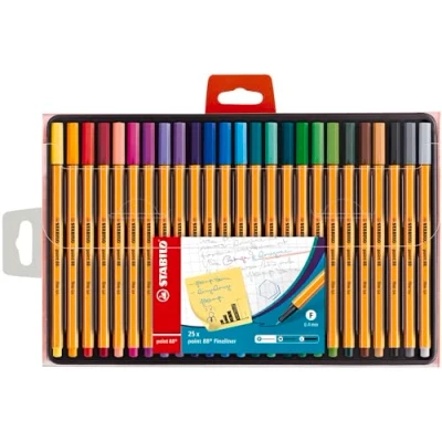 Afbeelding van Fineliner STABILO point 88 ColorParade antraciet/oranje etui à 20 kleuren