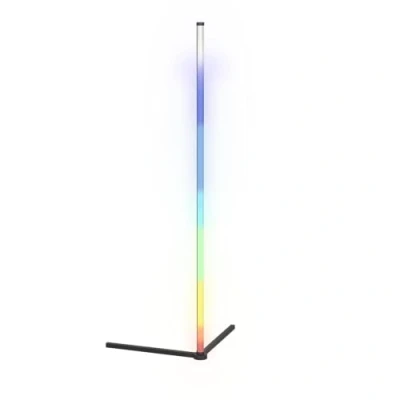 Afbeelding van EGLO RGBIC led hoeklamp, binnenverlichting met lichteffecten, decoratie voor kantoor, gaming en feest, veelkleurige woonkamerlamp afstandsbediening, warm wit RGB, zwart metaal