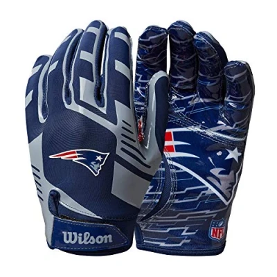 Afbeelding van Wilson NFL American Football Handschoenen Kinderen Stretch Fit Team Receiver Gloves New England Patriots YOUTH