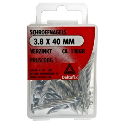 Afbeelding van Schroefnagels verzinkt 3.8x40mm. lang.150 gram. Deltafix.