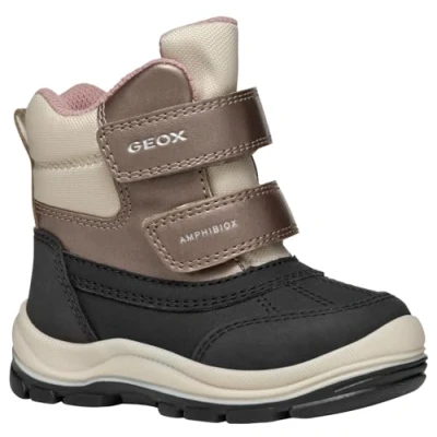 Afbeelding van Geox B Flanfil Girl ABX enkellaarsjes voor meisjes, Zwart en donkerbeige