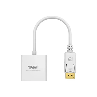 Afbeelding van Vision TC DPVGA DisplayPort VGA Wit kabeladapter/verloopstukje