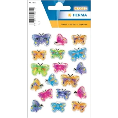 Afbeelding van Huismerk Herma 5251 Etiket Vlinder 3D Pakje met 1 velletje stickers