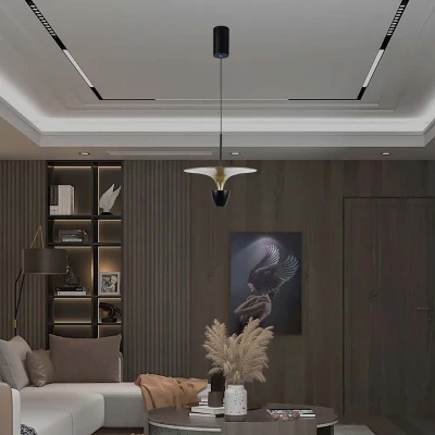 Afbeelding van V TAC VT 7832 BG Design plafondlamp hanglamp IP20 Zwart+Goud lamphuis 9 Watt 1000 Lumen 3000K