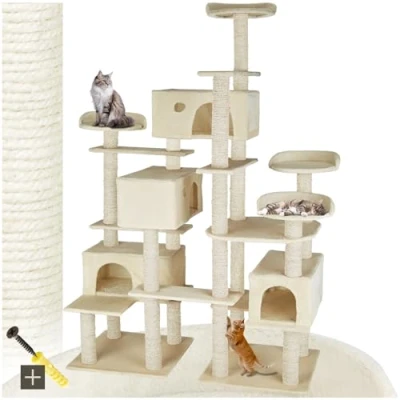 Afbeelding van tectake® Krabpaal Entissar beige 403919 kattenkrabpaal kattenpaal