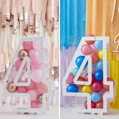 Afbeelding van Ballonnen mozaïek standaard cijfer 4 per stuk