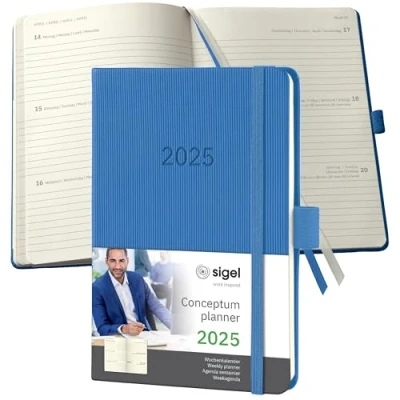 Afbeelding van Weekagenda Conceptum A6 2025 (NL/FR/EN/DU) marine Blue Hardcover