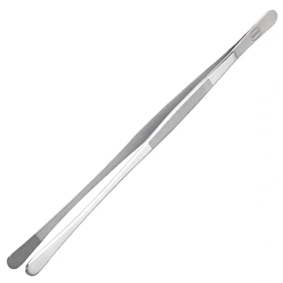 Afbeelding van wenco Premium Gourmet braadpincet voor grijpen en omdraaien tijdens het koken, 30 cm, afgeronde punten, roestvrij staal, staal
