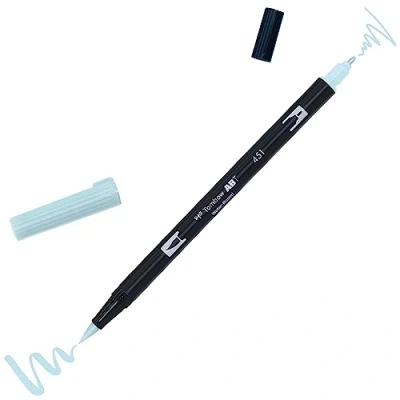 Afbeelding van Tombow ABT 451 viltstift Dual Brush Pen met twee punten, hemelsblauw