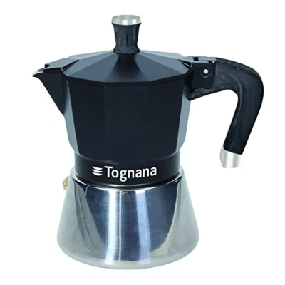 Afbeelding van Tognana Porcellane WS43003SPHA, Mokka pot, 0,18 l, Zwart, Zilver, Aluminium, 3 kopjes, Sphera, Espresso Zilver