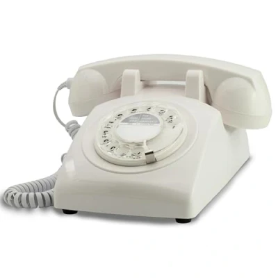 Afbeelding van Opis 60s Cable: Vintage vaste telefoon/vaste bedrade telefoon/vintage retro telefoon/oude telefoon/telefoon met wijzerplaat/vintage Azure telefoon