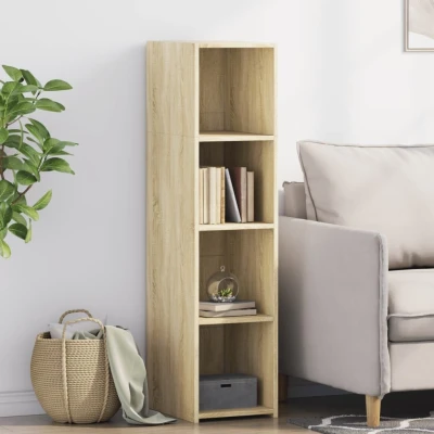 Afbeelding van Hoge kast 30x41x124 cm bewerkt hout sonoma eikenkleurig