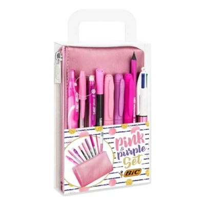 Afbeelding van Bic Pink &amp; Purple Schrijfset 8 delig